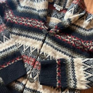 Vintage Susan Bristol wool sweater with clasp detailing